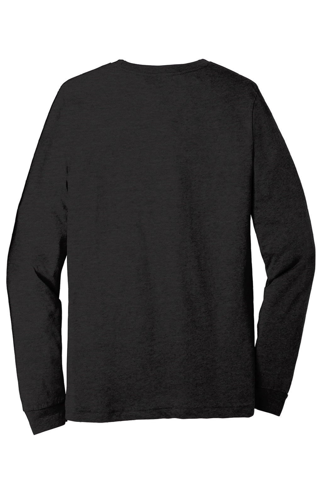 Bella + Canvas BC3501CVC/3501CVC Mens CVC Long Sleeve Crewneck T-Shirt Heather Black Flat Back
