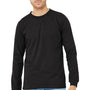 Bella + Canvas Mens CVC Long Sleeve Crewneck T-Shirt - Heather Black