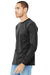 Bella + Canvas BC3501/3501 Mens Jersey Long Sleeve Crewneck T-Shirt Charcoal Black Triblend Model 3Q
