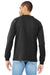 Bella + Canvas BC3501/3501 Mens Jersey Long Sleeve Crewneck T-Shirt Charcoal Black Triblend Model Back