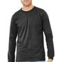 Bella + Canvas Mens Jersey Long Sleeve Crewneck T-Shirt - Charcoal Black Triblend