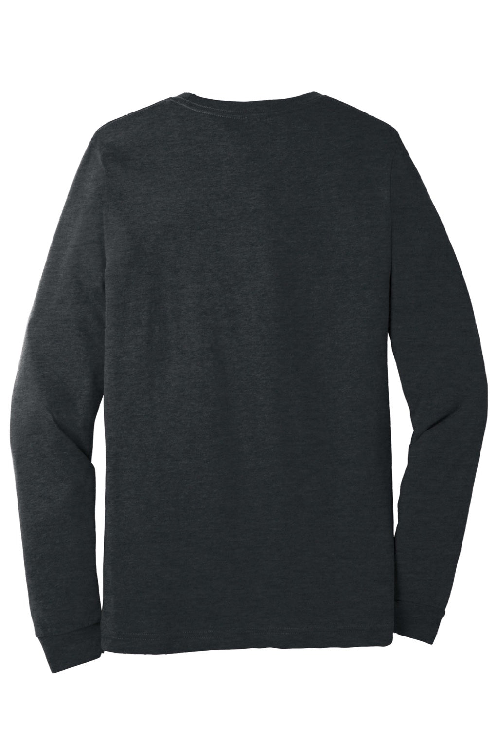 Bella + Canvas BC3501CVC/3501CVC Mens CVC Long Sleeve Crewneck T-Shirt Heather Dark Grey Flat Back