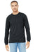 Bella + Canvas BC3501CVC/3501CVC Mens CVC Long Sleeve Crewneck T-Shirt Heather Dark Grey Model Front