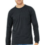 Bella + Canvas Mens CVC Long Sleeve Crewneck T-Shirt - Heather Dark Grey