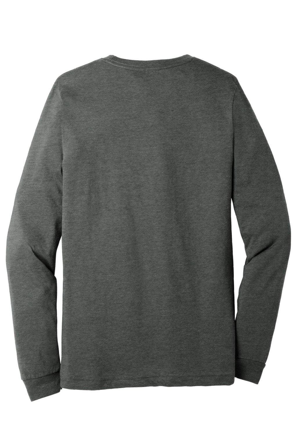 Bella + Canvas BC3501CVC/3501CVC Mens CVC Long Sleeve Crewneck T-Shirt Heather Deep Grey Flat Back