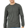 Bella + Canvas Mens CVC Long Sleeve Crewneck T-Shirt - Heather Deep Grey