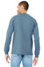 Bella + Canvas BC3501/3501 Mens Jersey Long Sleeve Crewneck T-Shirt Denim Blue Triblend Model Back