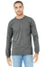 Bella + Canvas BC3501/3501 Mens Jersey Long Sleeve Crewneck T-Shirt Grey Triblend Model Front