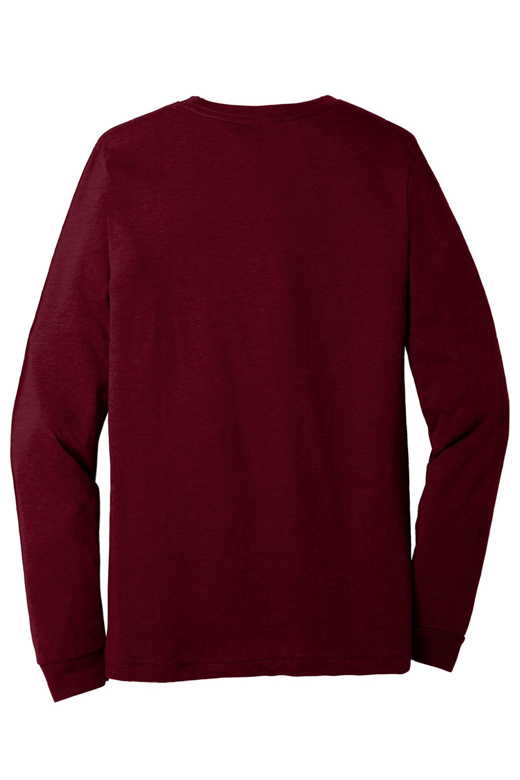 Bella + Canvas BC3501CVC/3501CVC Mens CVC Long Sleeve Crewneck T-Shirt Heather Cardinal Red Flat Back