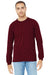 Bella + Canvas BC3501CVC/3501CVC Mens CVC Long Sleeve Crewneck T-Shirt Heather Cardinal Red Model Front