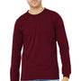 Bella + Canvas Mens CVC Long Sleeve Crewneck T-Shirt - Heather Cardinal Red