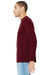 Bella + Canvas BC3501CVC Mens CVC Long Sleeve Crewneck T-Shirt Heather Cardinal Red Model Side