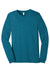 Bella + Canvas BC3501CVC/3501CVC Mens CVC Long Sleeve Crewneck T-Shirt Heather Deep Teal Blue Flat Front