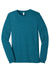 Bella + Canvas BC3501CVC Mens CVC Long Sleeve Crewneck T-Shirt Heather Deep Teal Blue Flat Front