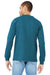 Bella + Canvas BC3501CVC/3501CVC Mens CVC Long Sleeve Crewneck T-Shirt Heather Deep Teal Blue Model Back