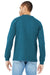 Bella + Canvas BC3501CVC Mens CVC Long Sleeve Crewneck T-Shirt Heather Deep Teal Blue Model Back