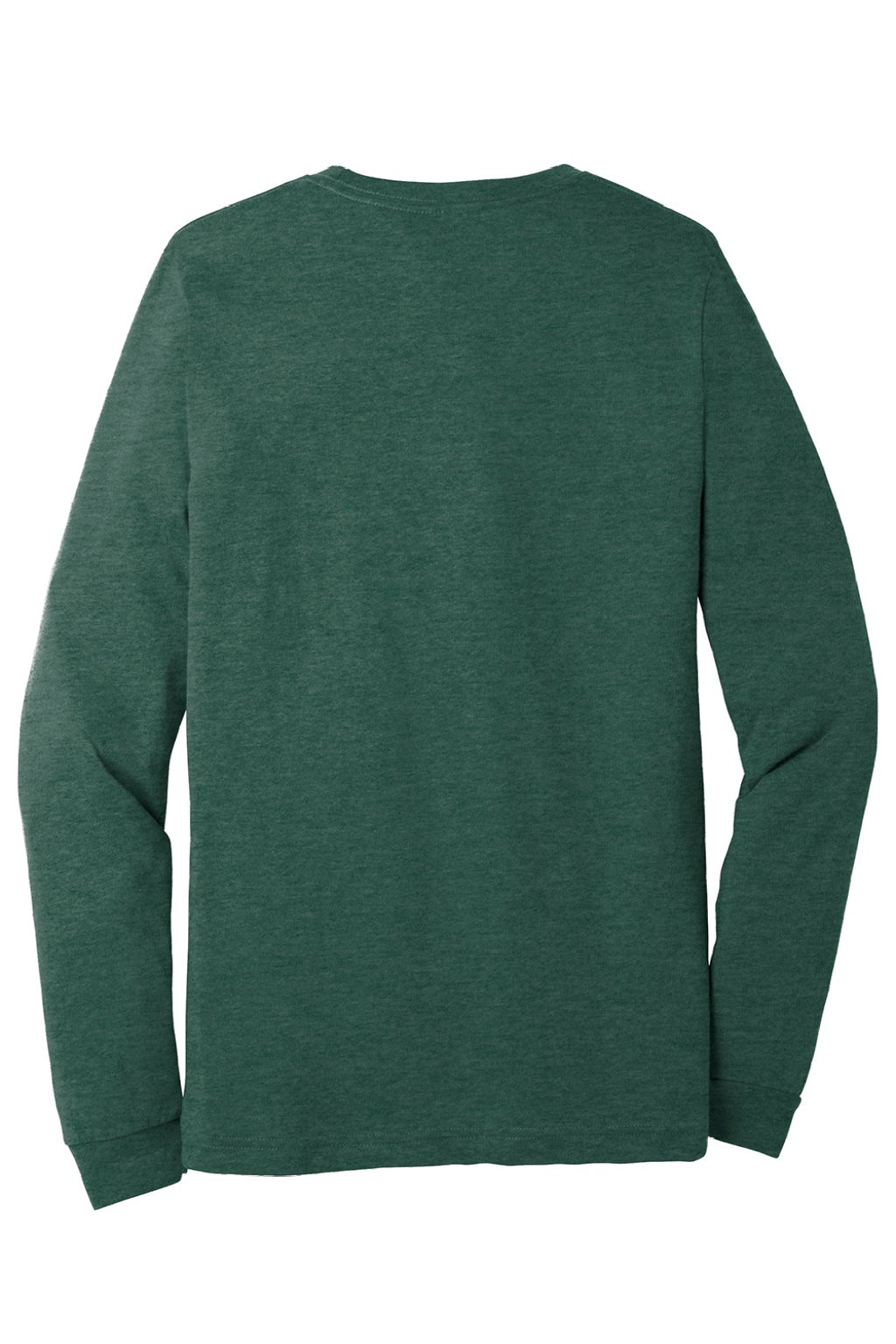 Bella + Canvas BC3501CVC/3501CVC Mens CVC Long Sleeve Crewneck T-Shirt Heather Forest Green Flat Back