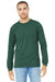 Bella + Canvas BC3501CVC/3501CVC Mens CVC Long Sleeve Crewneck T-Shirt Heather Forest Green Model Front
