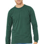 Bella + Canvas Mens CVC Long Sleeve Crewneck T-Shirt - Heather Forest Green