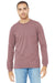 Bella + Canvas BC3501CVC/3501CVC Mens CVC Long Sleeve Crewneck T-Shirt Heather Mauve Model Front