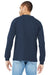 Bella + Canvas BC3501CVC/3501CVC Mens CVC Long Sleeve Crewneck T-Shirt Heather Navy Blue Model Back