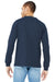 Bella + Canvas BC3501CVC Mens CVC Long Sleeve Crewneck T-Shirt Heather Navy Blue Model Back