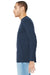 Bella + Canvas BC3501CVC Mens CVC Long Sleeve Crewneck T-Shirt Heather Navy Blue Model Side