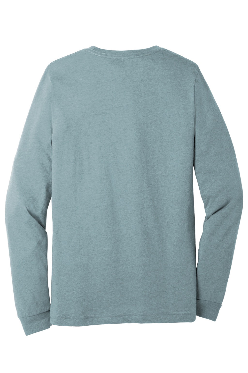 Bella + Canvas BC3501CVC/3501CVC Mens CVC Long Sleeve Crewneck T-Shirt Heather Slate Blue Flat Back