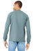 Bella + Canvas BC3501CVC Mens CVC Long Sleeve Crewneck T-Shirt Heather Slate Blue Model Back