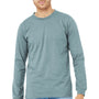 Bella + Canvas Mens CVC Long Sleeve Crewneck T-Shirt - Heather Slate Blue