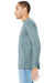 Bella + Canvas BC3501CVC/3501CVC Mens CVC Long Sleeve Crewneck T-Shirt Heather Slate Blue Model Side