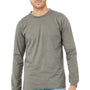 Bella + Canvas Mens CVC Long Sleeve Crewneck T-Shirt - Heather Stone