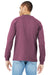 Bella + Canvas BC3501/3501 Mens Jersey Long Sleeve Crewneck T-Shirt Maroon Triblend Model Back