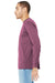 Bella + Canvas BC3501/3501 Mens Jersey Long Sleeve Crewneck T-Shirt Maroon Triblend Model Side