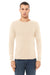 Bella + Canvas BC3501/3501 Mens Jersey Long Sleeve Crewneck T-Shirt Natural Model Front