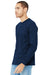 Bella + Canvas BC3501/3501 Mens Jersey Long Sleeve Crewneck T-Shirt Navy Blue Model 3Q