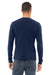 Bella + Canvas BC3501/3501 Mens Jersey Long Sleeve Crewneck T-Shirt Navy Blue Model Back