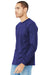 Bella + Canvas BC3501/3501 Mens Jersey Long Sleeve Crewneck T-Shirt Navy Blue Triblend Model 3Q