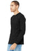 Bella + Canvas BC3501/3501 Mens Jersey Long Sleeve Crewneck T-Shirt Solid Black Triblend Model 3Q