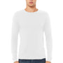 Bella + Canvas Mens Jersey Long Sleeve Crewneck T-Shirt - White