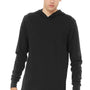 Bella + Canvas Mens Jersey Long Sleeve Hooded T-Shirt Hoodie - Black