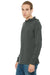 Bella + Canvas BC3512/3512 Mens Jersey Long Sleeve Hooded T-Shirt Hoodie Heather Deep Grey Model 3Q