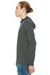 Bella + Canvas BC3512/3512 Mens Jersey Long Sleeve Hooded T-Shirt Hoodie Heather Deep Grey Model Side