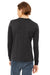 Bella + Canvas BC3513 Mens Long Sleeve Crewneck T-Shirt Charcoal Black Model Back