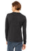 Bella + Canvas BC3513/3513 Mens Jersey Long Sleeve Crewneck T-Shirt Charcoal Black Model Back