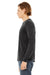 Bella + Canvas BC3513 Mens Long Sleeve Crewneck T-Shirt Charcoal Black Model Side