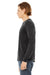 Bella + Canvas BC3513/3513 Mens Jersey Long Sleeve Crewneck T-Shirt Charcoal Black Model Side