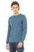 Bella + Canvas BC3513/3513 Mens Jersey Long Sleeve Crewneck T-Shirt Denim Blue Model 3Q