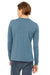 Bella + Canvas BC3513 Mens Long Sleeve Crewneck T-Shirt Denim Blue Model Back