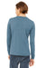 Bella + Canvas BC3513/3513 Mens Jersey Long Sleeve Crewneck T-Shirt Denim Blue Model Back